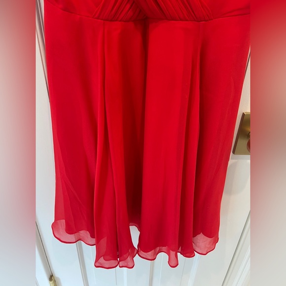 Shoshanna Red V-Neck Silk Sleeveless Mini Dress Women’s Size 6 - Picture 3 of 8